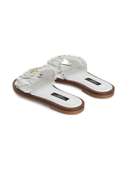 Ciabatte bambina Dolce e Gabbana bianche con logo Dolce & Gabbana Kids | D11373A185080001